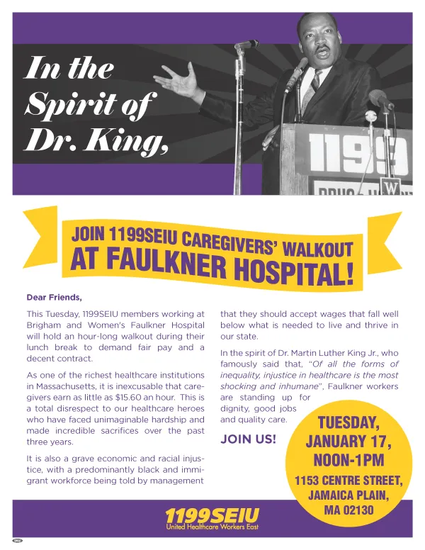 Faulkner Hospital MLK Flyer